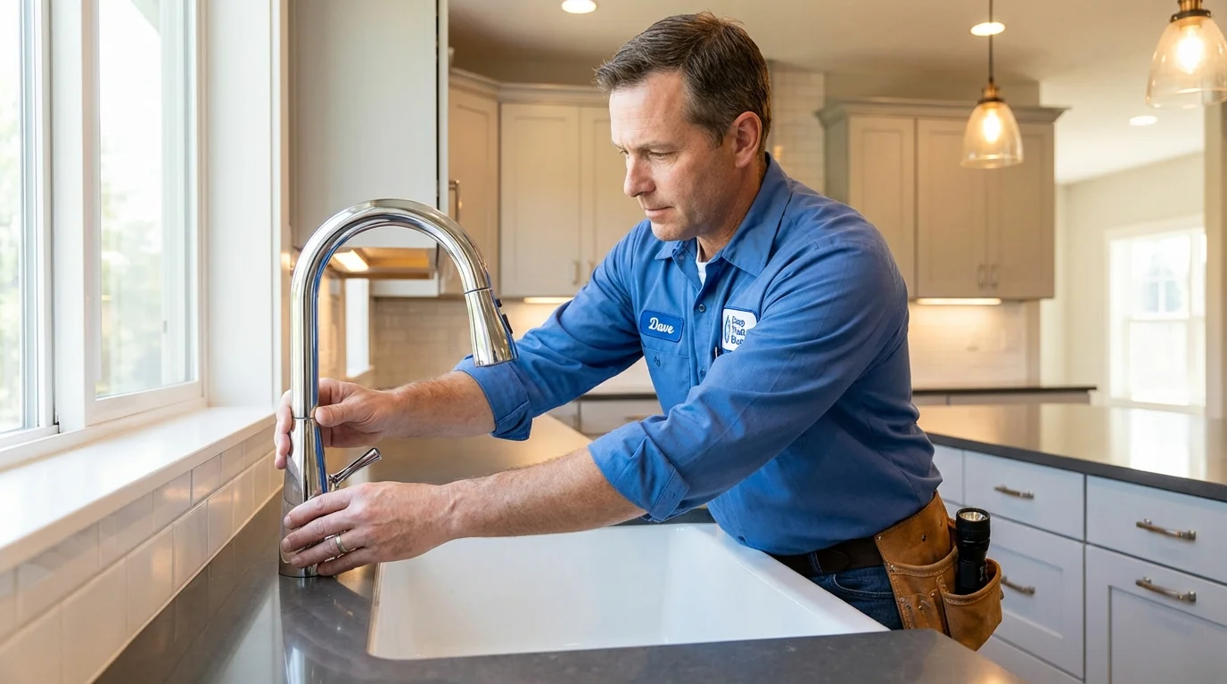 Kitchen faucet installation by Johns Plumbing LLC in Robbins